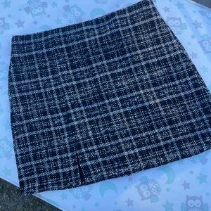 Classic Black and White Plaid Skirt